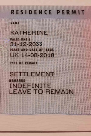 UK Permanent resident card